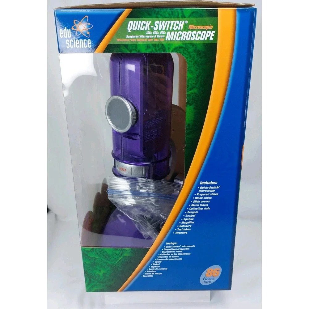 Toys R Us Edu Science Quick Switch Microscope 86 Pieces Tested 8+ New Open Box‎